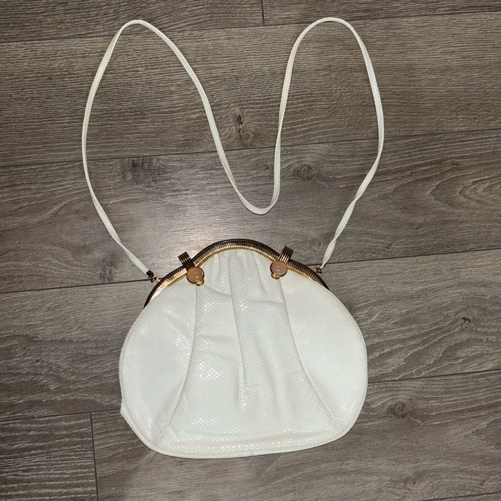 Judith Leibrer White & Gold vintage purse
